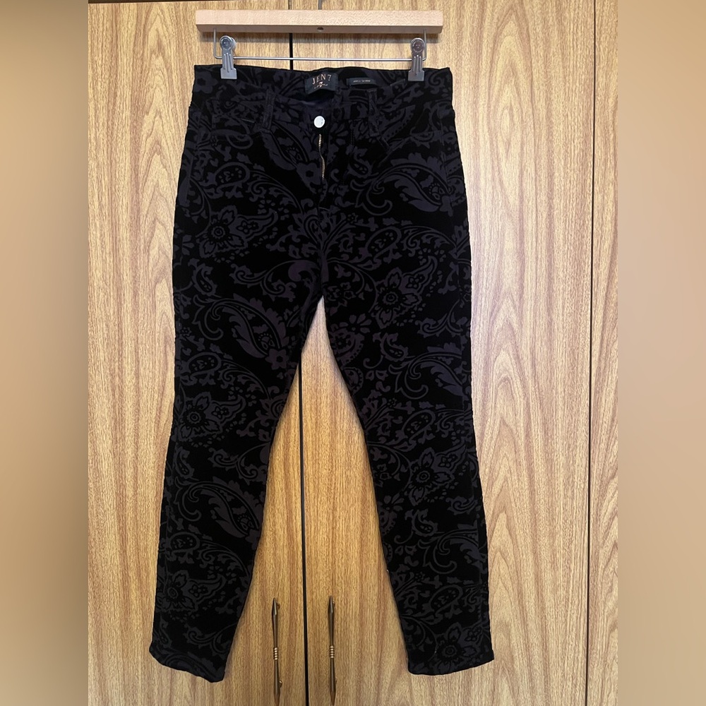 Jen 7 Black Paisley Women's Jeans